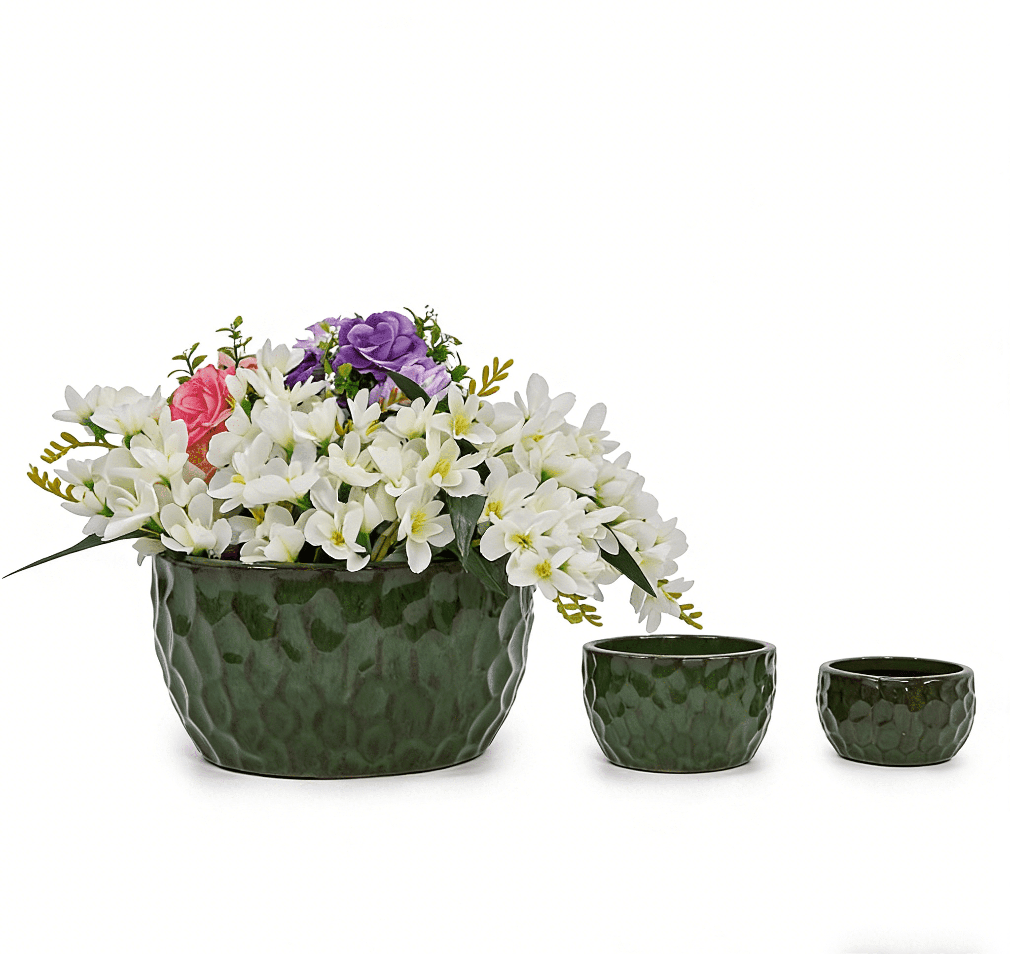 mdj pottery Ceramic Plant Pots, 9+12+15Inch, Set of 3 Flower Pots with ...