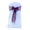 thumbnail image 1 of mds Pack of 10 Organza Chair Sash Bow Sashes for Wedding Decoration -Plum, 1 of 7