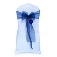 thumbnail image 1 of mds Pack of 100 Organza Chair Sash Bow Sashes for Wedding Decoration -Navy Blue, 1 of 7