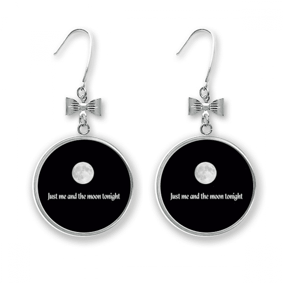 me and moon photo art art deco fashion bow earrings drop stud pierced hook