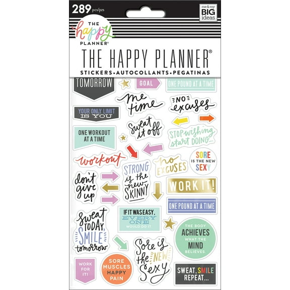 me & my BIG ideas The Happy Planner 5-Sheet Stickers, Fitness