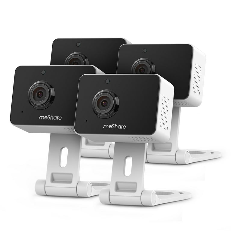 meShare 1080p Mini Wireless Two way Audio Camera 4 Pack with Free 1 Month Cloud Service Plan and Cloud AI Security Works with Google Assistant