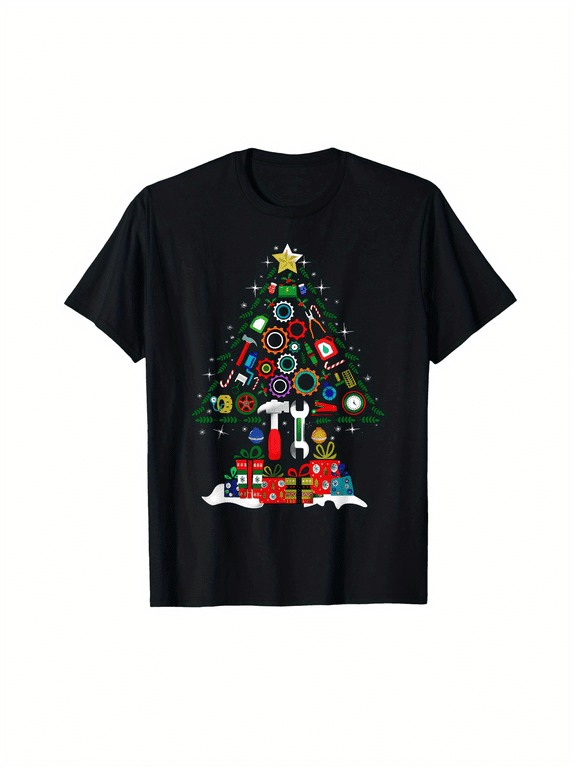 mechanic tools christmas tree mechanical engineering xmas t shirt