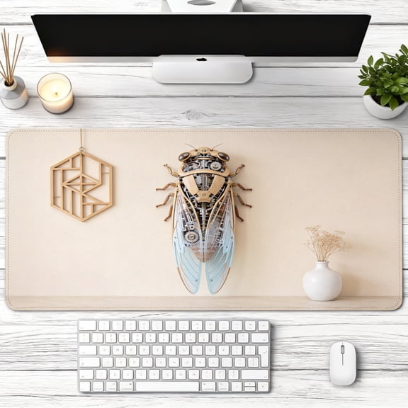 mechanical wood craft cicada art Mouse Pad,Non Slip Rubber Pad,Desktop Decoration Drotection Pad,Washable,Lock Edge Multi Size,Mousepad For Office