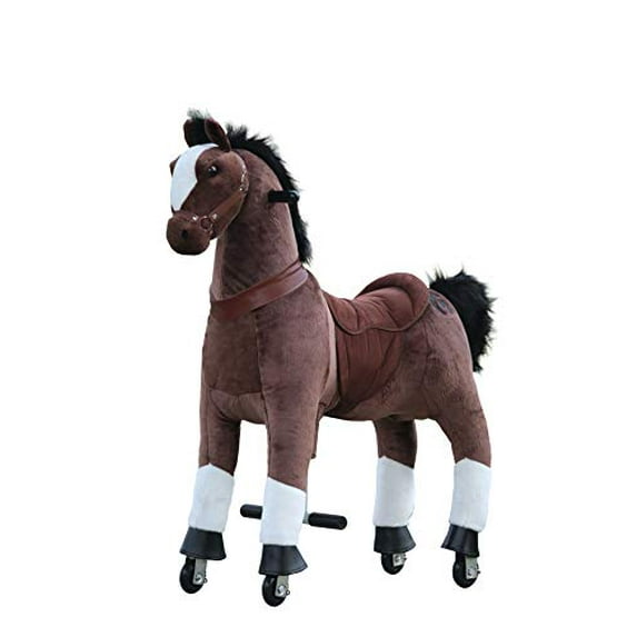 MEDALLION - My Pony Ride On Real Walking Horse for Children 5 to 12 Years Old or Up to 110 Pounds (Color Medium Chocolate Horse) for Boys and Girls