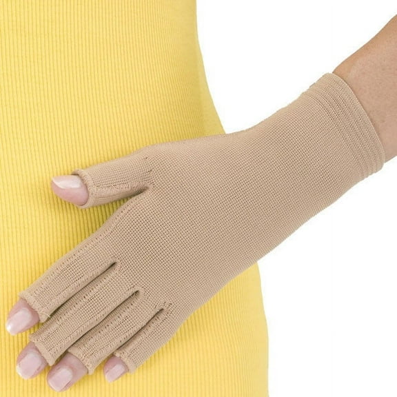 medi Mondi Esprit 30-40 mmHg Lymphedema Glove w/Compressive Fingers, IV, Caramel
