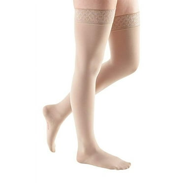 medi comfort closed toe thigh highs w/ lace band - 15-20 mmhg reg reg medi449-p