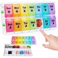 thumbnail image 1 of Medicine pill organizer 7 Day AM/PM, Easy Fill & Open Medication Organizer Vitamin Reminder Holder Day and Night, 1 of 7