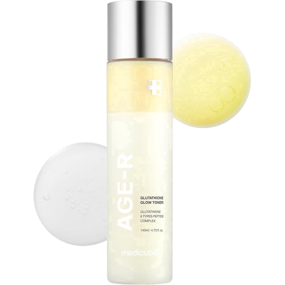 medicube Age-R Glutathione Glow Milky Toner, Low-Irritation Double Layer Toner for Glass Glow Skin with Peptide, Even Skin Tone, Radiance, Hydration, Korean Skincare