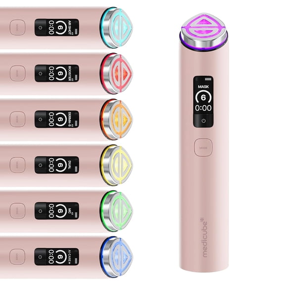medicube Booster Pro X2 | 7-in-1 Glow Beauty Device | 2X Care for Glow, Pores, Skin Definition & Radiance | Customized Dual & Sheet Mask Boost Modes | Korean Skincare Device | Pink
