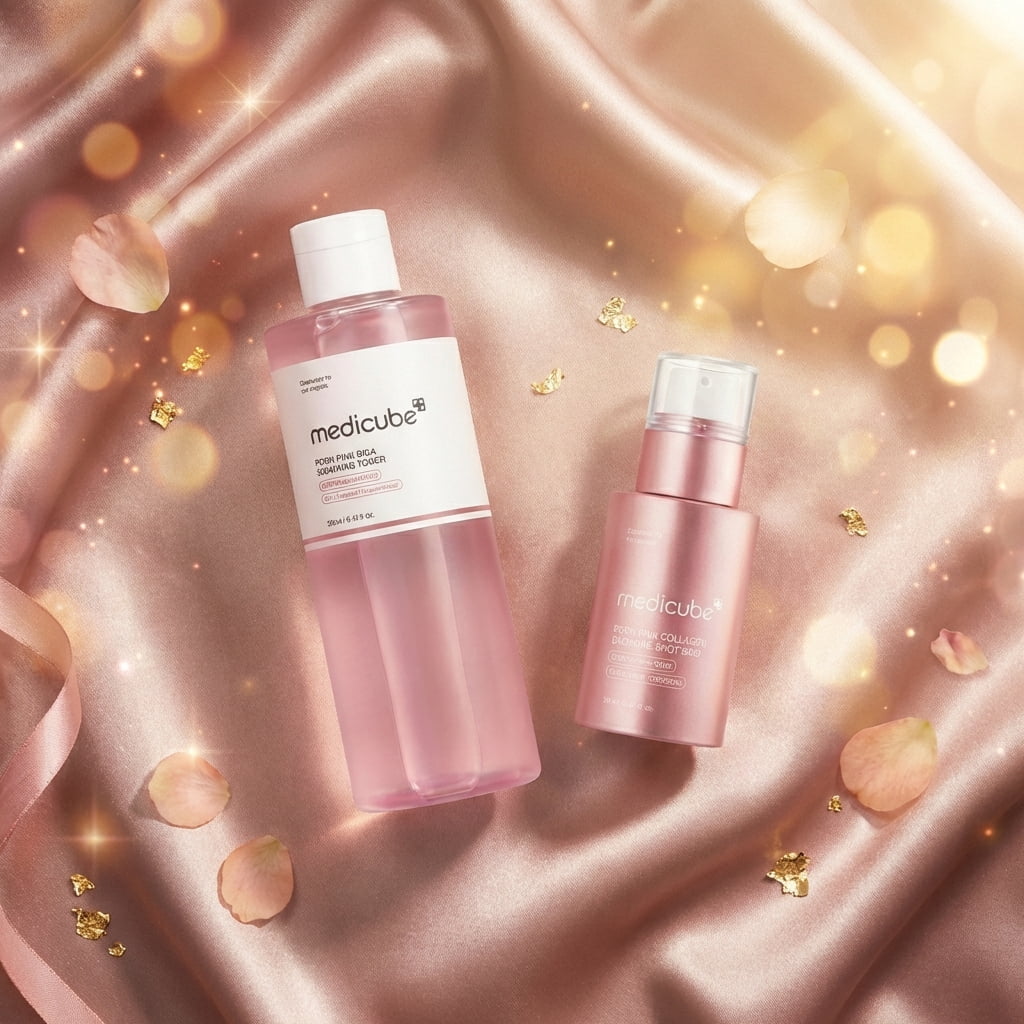 medicube PDRN Pink Collagen Serum + PDRN CICA Soothing Toner Set, Korean Skincare Duo with Salmon DNA, Exosome & Peptides for Uneven Skin Tone, Pore Care and Skin Texture