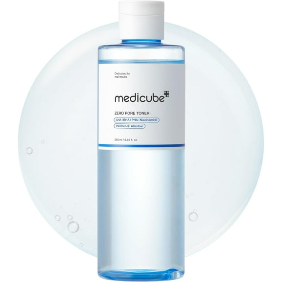 Medicube Zero Pore Toner Exfoliating Hydrating with AHA BHA PHA Niacinamide Panthenol for Pores Texture, 8.45 fl. oz.