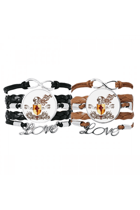 medieval knights of eu armor emblem bracelet hand strap leather wristband double set