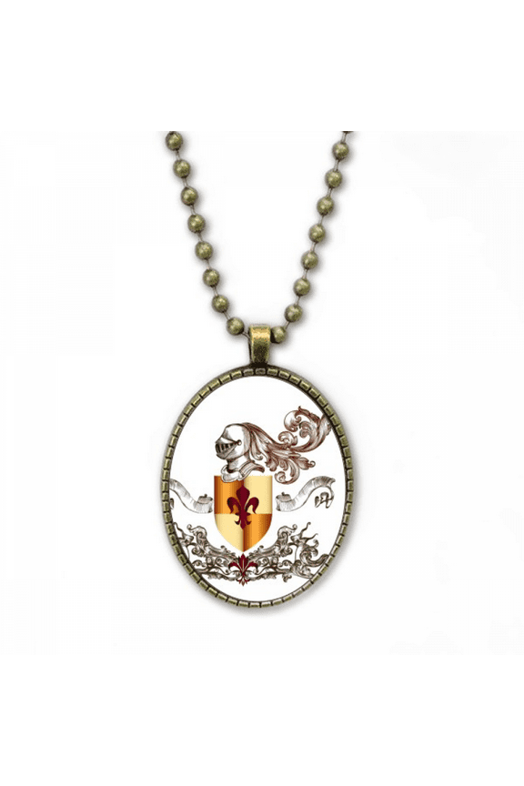 medieval knights of eu armor emblem necklace vintage chain bead pendant jewelry collection