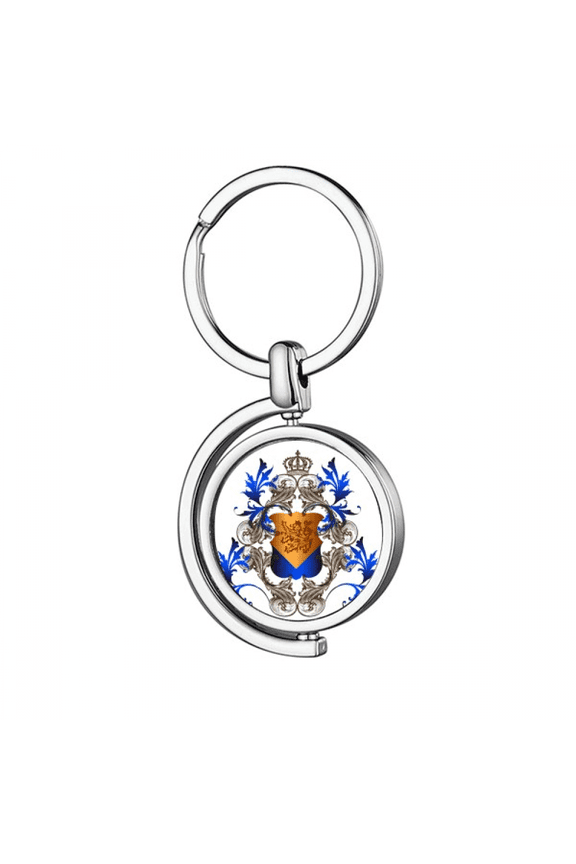 medieval knights of eu crown emblem shield Rotating Keychain Metal Keyring Holder
