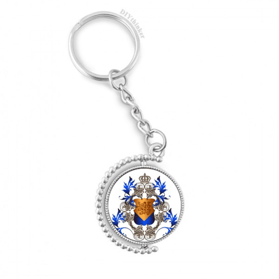 medieval knights of eu crown emblem shield rotatable keyholder disc accessories chain clip