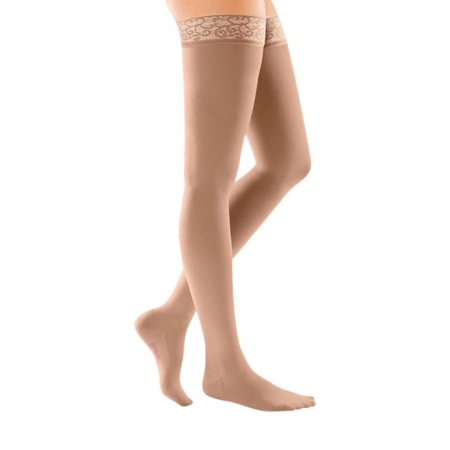 mediven Comfort, 20-30 mmHg, Thigh w/ Lace Top-Band, Closed Toe - Navy, II - Petite