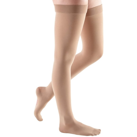 mediven comfort for Men & Women, 20-30 mmHg Thigh High Closed Toe Compression Stockings, Natural, III-Standard