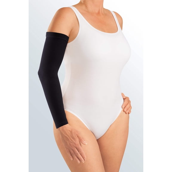 mediven Harmony 20-30 mmHg Compression Armsleeve w/Beaded Silicone Top Band, Black, III (Extra Wide)-Standard
