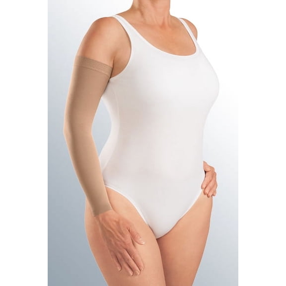 mediven Harmony 30-40 mmHg Compression Armsleeve w/Beaded Silicone Top Band, Sand, II-Standard