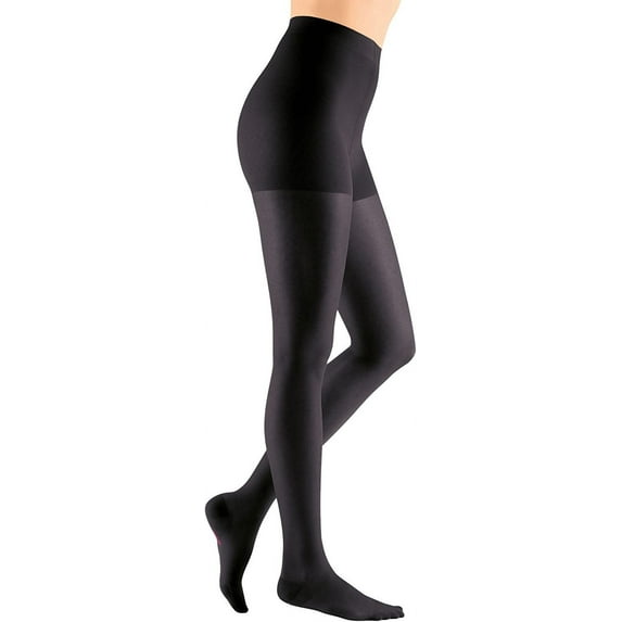 mediven sheer & soft for Women, 15-20 mmHg Maternity Panty Closed Toe Compression Stockings, Ebony, VI-Petite