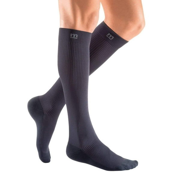 mediven active for Men & Women, 15-20 mmHg Calf High Closed Toe Compression Stockings, Grey, V-Tall