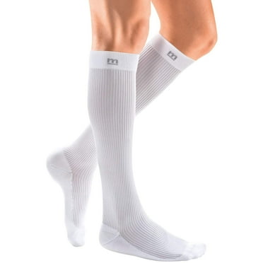 mediven active for Men & Women, 15-20 mmHg Calf High Closed Toe Compression Stockings, White, I-Standard