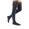 thumbnail image 1 of mediven comfort 20-30 mmHg Thigh High w/Lace Silicone Top Band Closed Toe Compression Stockings, Navy, V-Petite, 1 of 7