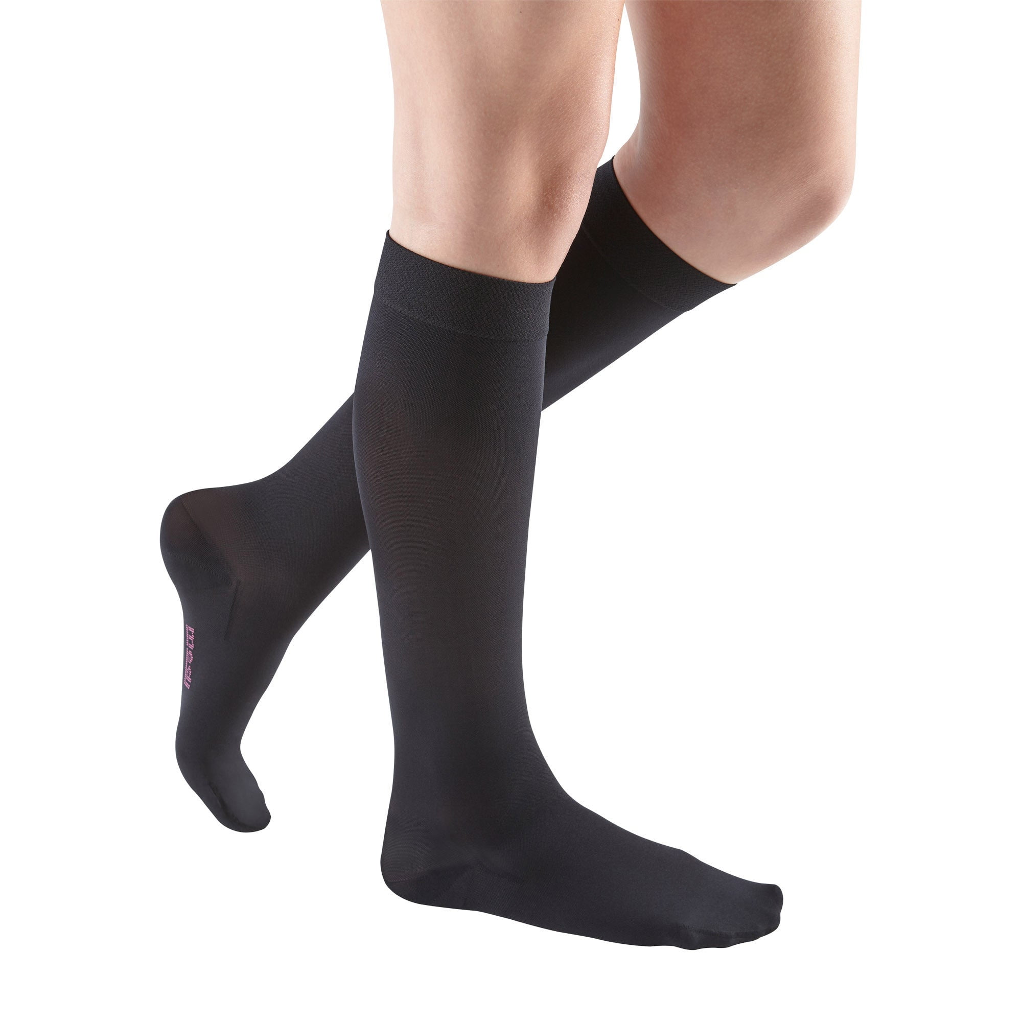 mediven comfort for Men & Women, 15-20 mmHg Calf High Closed Toe Compression Stockings, Ebony, II-Petite