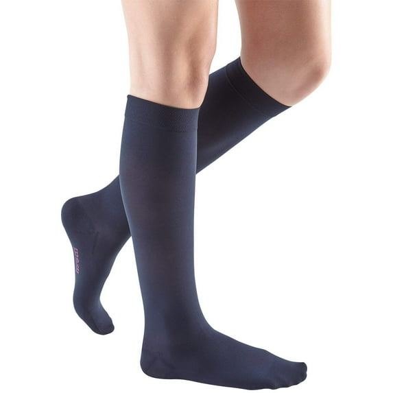mediven comfort for Men & Women, 15-20 mmHg Calf High Closed Toe Compression Stockings, Navy, IV-Standard
