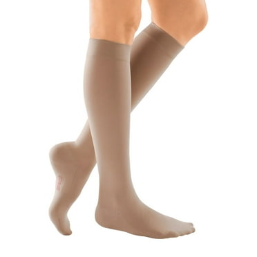mediven comfort for Men & Women, 15-20 mmHg Calf High Closed Toe Compression Stockings, Wheat, IV-Petite