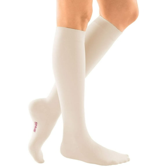 mediven comfort for Men & Women, 15-20 mmHg Calf High Closed Toe Compression Stockings, Wheat, IV-Standard