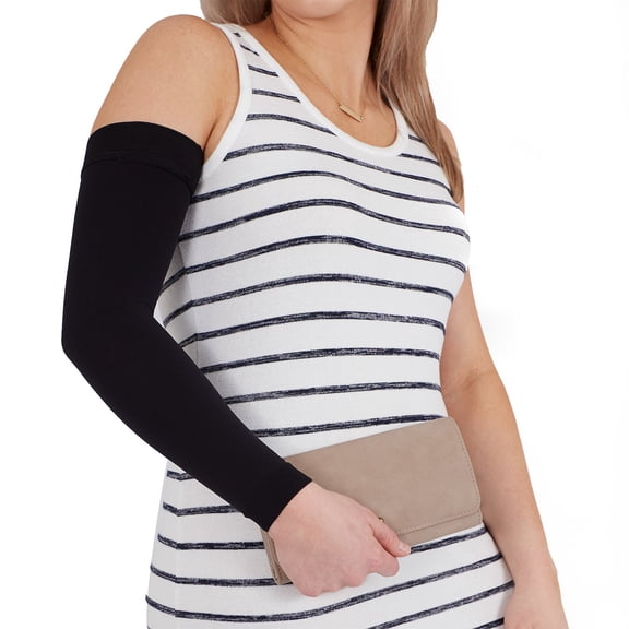mediven comfort for Men & Women, 15-20 mmHg Compression Arm Sleeve, Black, VI-Standard