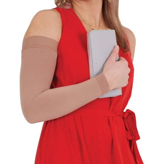 mediven comfort for Men & Women, 15-20 mmHg Compression Arm Sleeve, Sand, V-Long