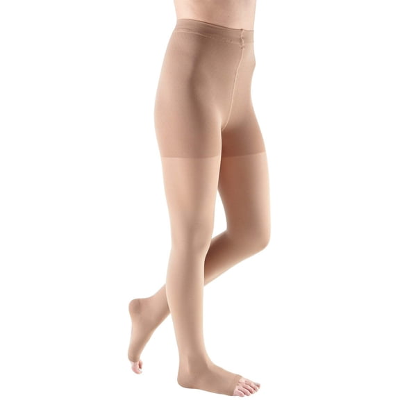 mediven comfort for Men & Women, 15-20 mmHg Panty Open Toe Compression Stockings, Natural, VI-Standard