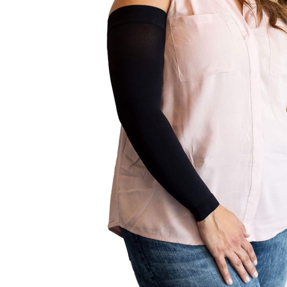 mediven comfort for Men & Women, 20-30 mmHg Compression Arm Sleeve, Black, VII-Standard