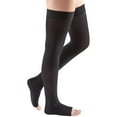 thumbnail image 1 of mediven comfort for Men & Women, 15-20 mmHg Thigh High w/Beaded Silicone Top Band Open Toe Compression Stockings, Ebony, V-Petite, 1 of 2