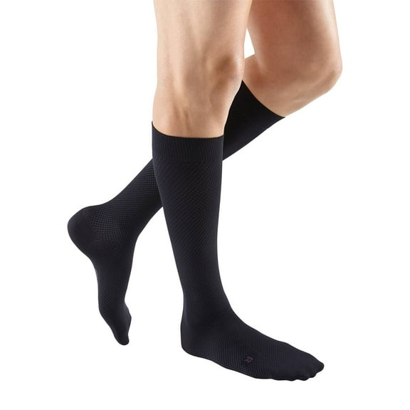 mediven for men select 15-20 mmHg Calf High Closed Toe Compression Stockings, Black, IV-Tall