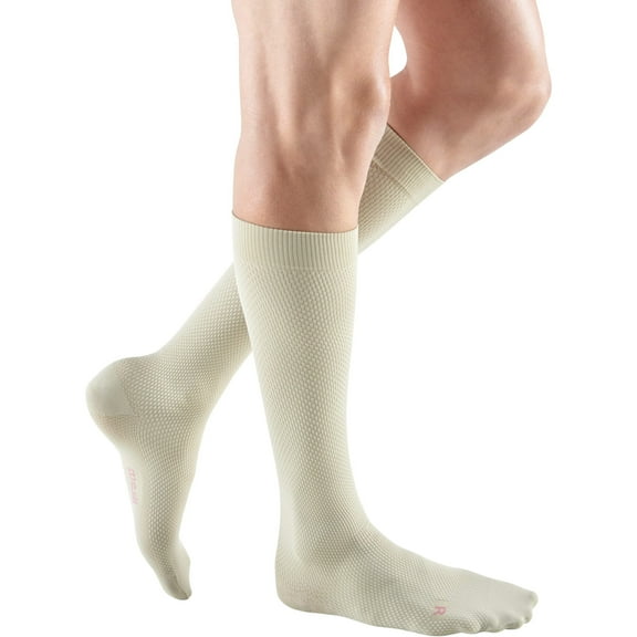mediven for men select 15-20 mmHg Calf High Closed Toe Compression Stockings, Tan, V-Standard