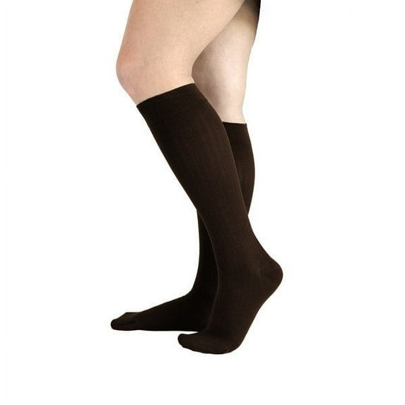 mediven for women vitality 15-20 mmHg Calf High Closed Toe Compression Stockings, Chocolate, I-Standard