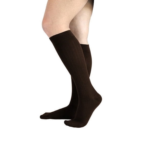 mediven for women vitality 15-20 mmHg Calf High Closed Toe Compression Stockings, Chocolate, VI-Standard