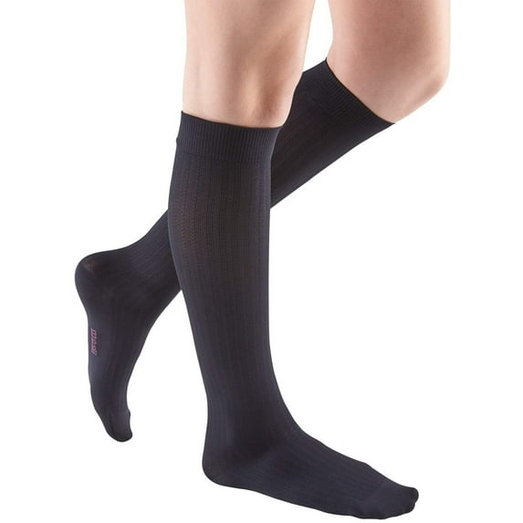 mediven for women vitality 20-30 mmHg Calf High Closed Toe Compression Stockings, Ebony, II-Standard