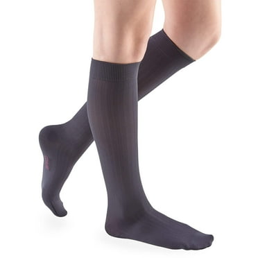 mediven for women vitality 20-30 mmHg Calf High Closed Toe Compression Stockings, Ebony, VII-Petite