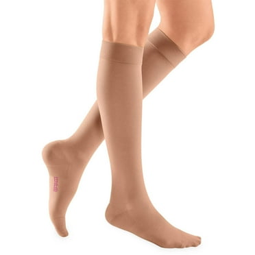 mediven plus for Men & Women, 20-30 mmHg Calf High Closed Toe Compression Stockings, Beige, I-Petite