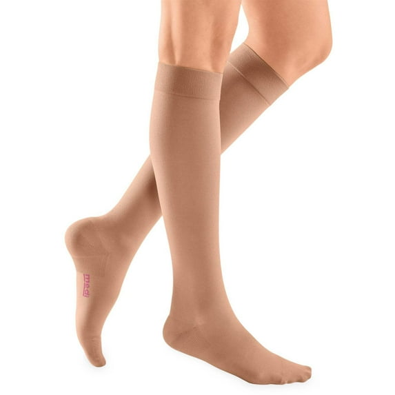 mediven plus for Men & Women, 20-30 mmHg Calf High Closed Toe Compression Stockings, Beige, VI-Petite