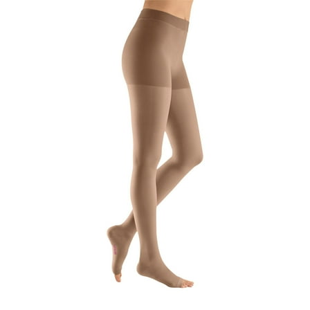 mediven plus for Men & Women, 30-40 mmHg Panty Open Toe Compression Stockings, Beige, I-Petite