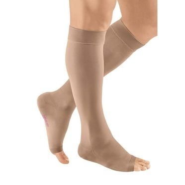 mediven plus for Men & Women, 40-50 mmHg Calf High Open Toe Compression Stockings, Beige, I-Petite
