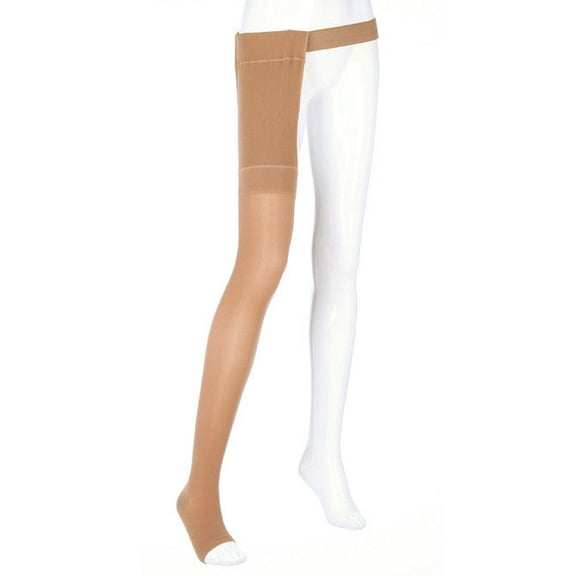 mediven plus for Men & Women, 40-50 mmHg Thigh High w/Attachment Open Toe Compression Stockings (Right), III-Petite