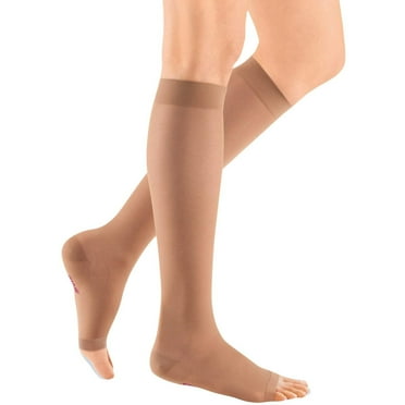 mediven sheer & soft for Women, 15-20 mmHg Calf High Open Toe Compression Stockings, Natural, I-Standard