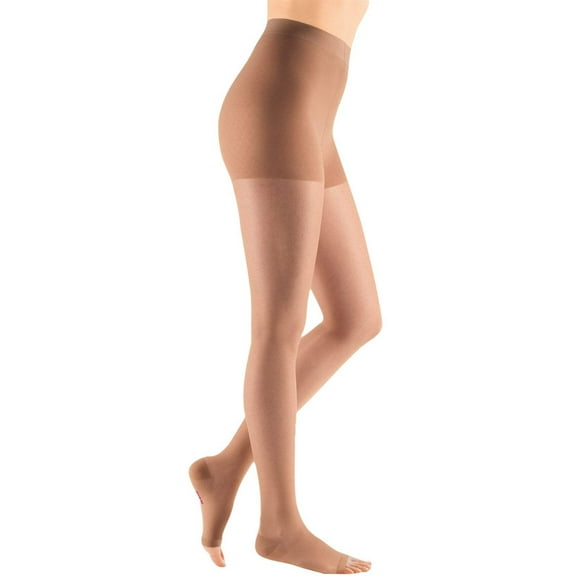 mediven sheer & soft for Women, 15-20 mmHg Panty Open Toe Compression Stockings, Natural, I-Standard